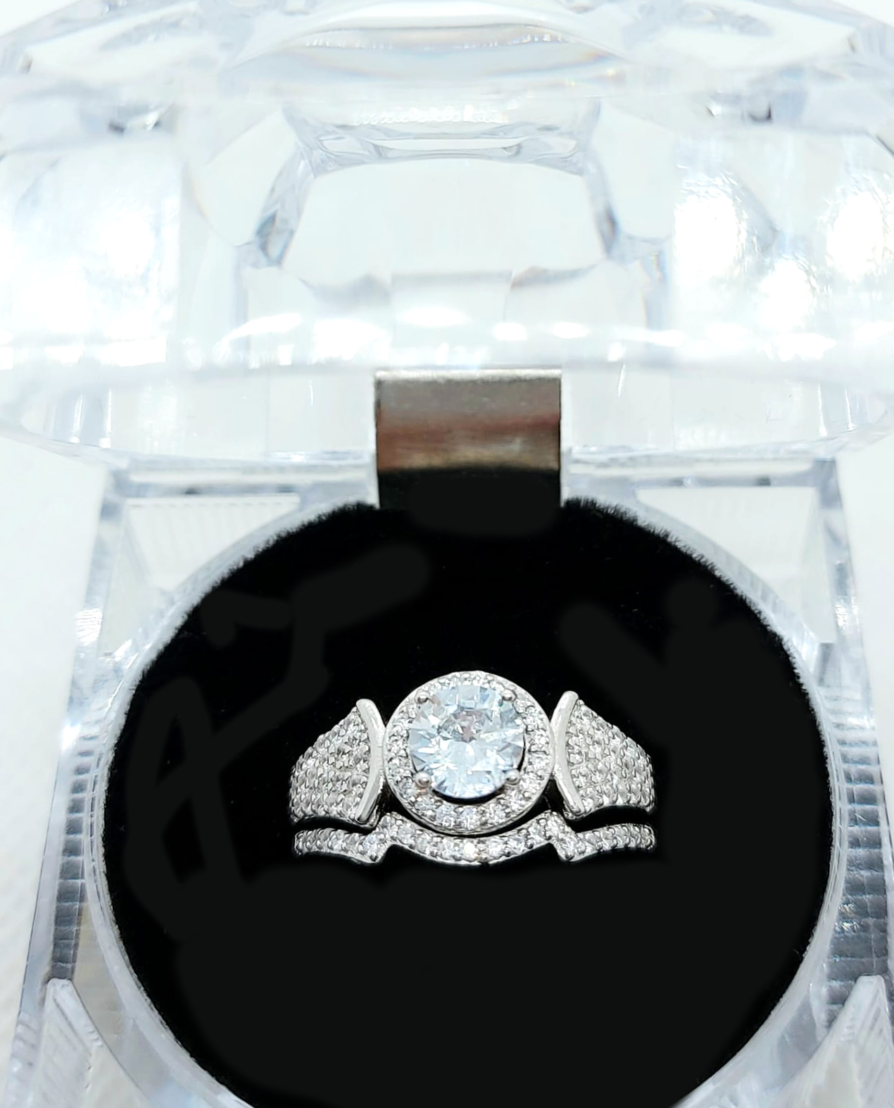 2PC Silver Wedding Ring